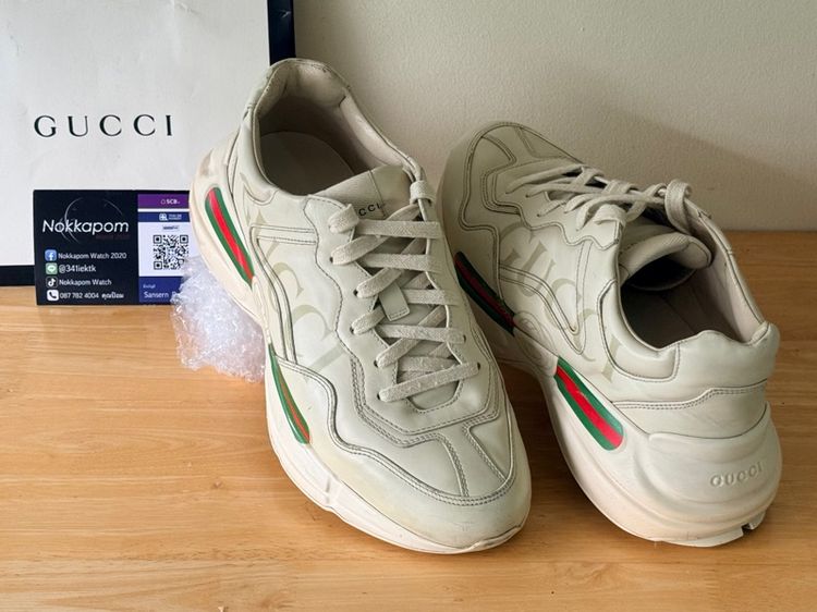 รองเท้า GUCCI Rhyton Logo Leather Sneaker Size 42 รูปที่ 12