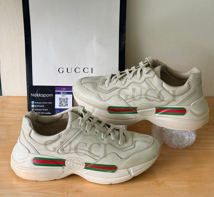 รองเท้า GUCCI Rhyton Logo Leather Sneaker Size 42 รูปที่ 17