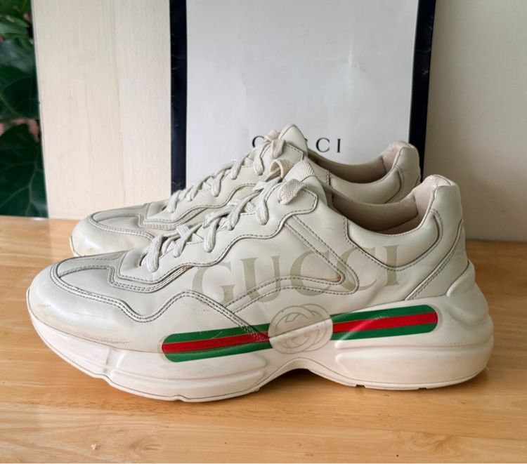 รองเท้า GUCCI Rhyton Logo Leather Sneaker Size 42 รูปที่ 6