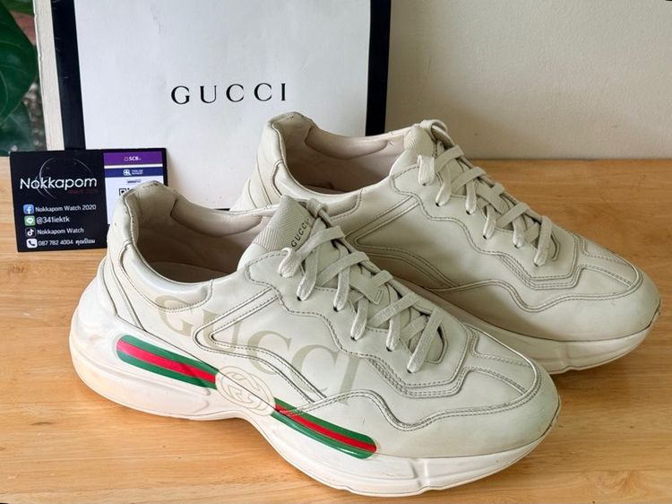 รองเท้า GUCCI Rhyton Logo Leather Sneaker Size 42 รูปที่ 2