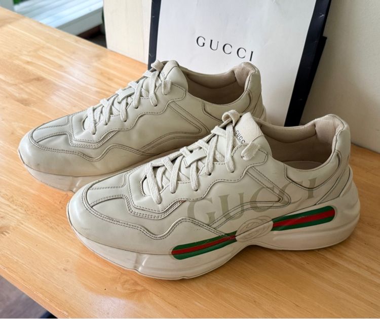 รองเท้า GUCCI Rhyton Logo Leather Sneaker Size 42 รูปที่ 5