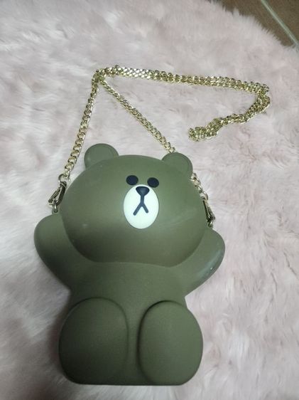 หญิง น้ำตาล พีวีซี กระเป๋าสพายรูหมีline