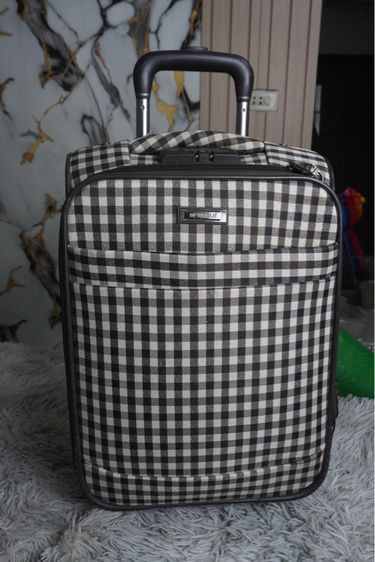 หญิง น้ำตาล ผ้า กระเป๋าเดินทาง ล้อลาก 