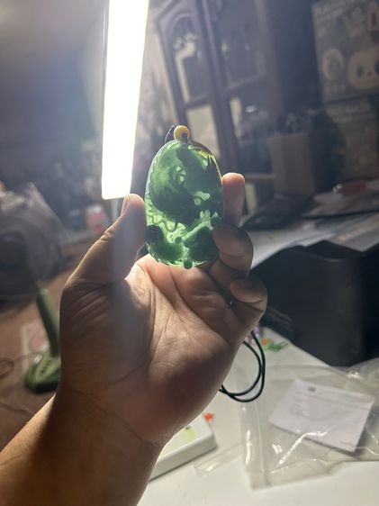 หยกพม่า หยกสีฟ้าลายมังกรเล่นน้ำ รูปที่ 8