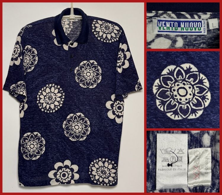 ⚠️MADE IN ITALY‼️เสื้อโปโล VENTO NUOVO ของแท้  ลายสวย สไตล์ VINTAGE 