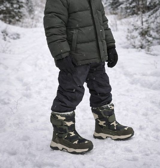 รองเท้าบูทหิมะกันน้ำกันลื่น ซับขน สำหรับเด็ก รูปที่ 2