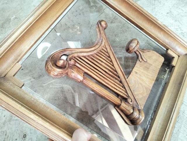 งานไม้ อิตาลี่  กรอบงานมือ กระจกเจียร ติดผนัง รูปที่ 2