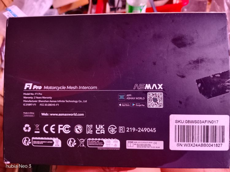 บลูทูธติกหมวกกันน็อก Asmax f1 pro รูปที่ 2