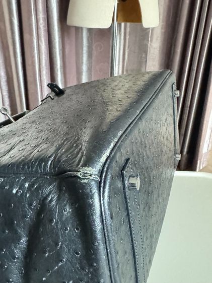 Used BK style 35 Black Ostrich PHW Stamp K รูปที่ 5