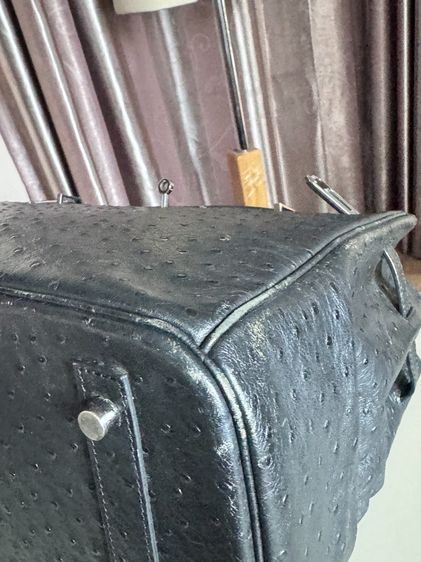 Used BK style 35 Black Ostrich PHW Stamp K รูปที่ 4