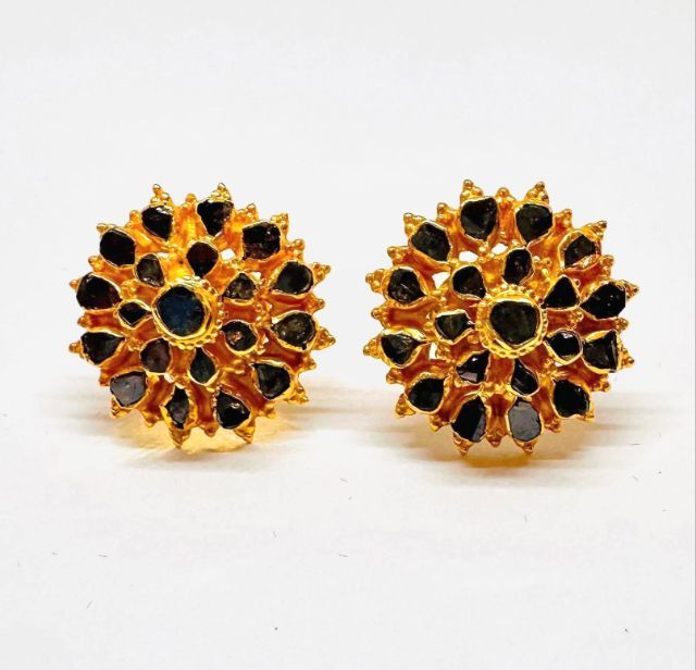 ต่างหูเพชรซีกแท้ทอง 90