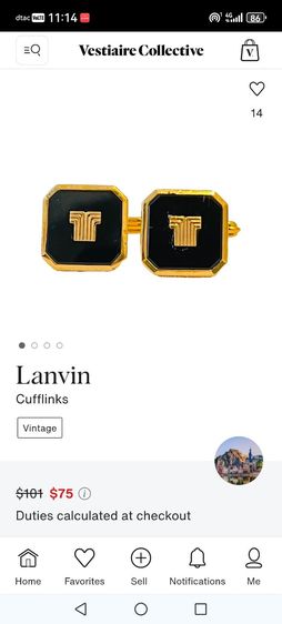 LANVIN cufflinks รูปที่ 4