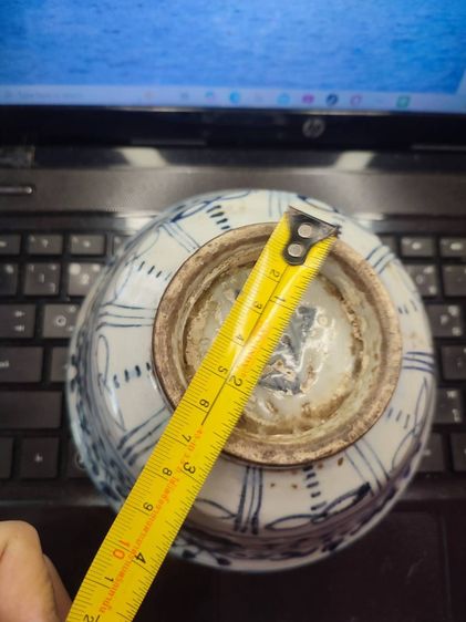 ชามปักไป่ หรือ ชามทรงปากผาย เครื่องกระเบื้องวาดลายครามโบราณ เนื้อกระเบื้องกังไส รูปที่ 5