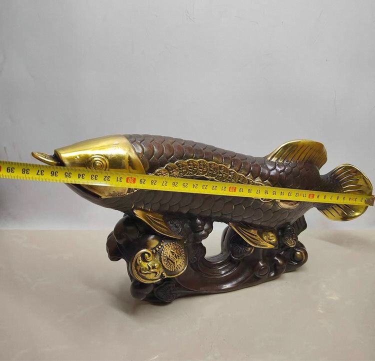 ✨ปลามังกร (อะโรวาน่า) งานทองเหลืองสำหรับ รูปที่ 2