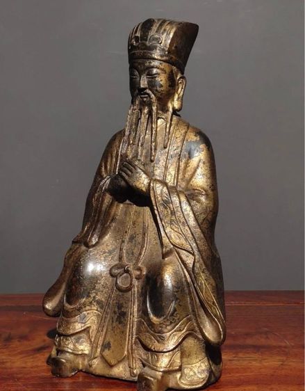 ✨รูปปั้นทองเหลืองโบราณของขงเบ้ง รูปที่ 3