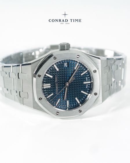 New AP. Royal Oak 15550ST Blue Grande Tapisserie Dial 2026 37 mm. Fulllset  รูปที่ 8