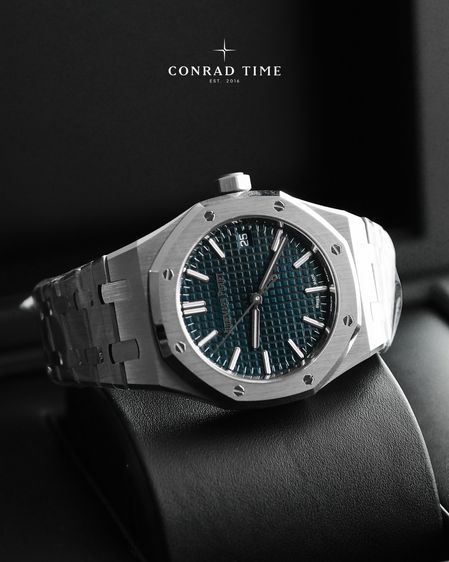 New AP. Royal Oak 15550ST Blue Grande Tapisserie Dial 2026 37 mm. Fulllset 