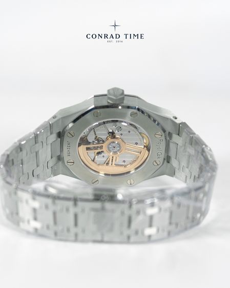 New AP. Royal Oak 15550ST Blue Grande Tapisserie Dial 2026 37 mm. Fulllset  รูปที่ 12