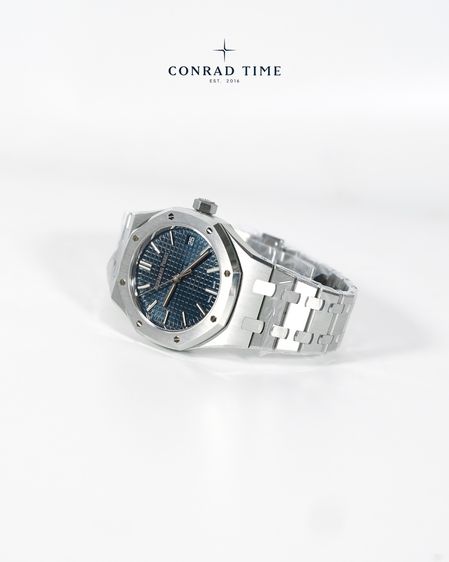 New AP. Royal Oak 15550ST Blue Grande Tapisserie Dial 2026 37 mm. Fulllset  รูปที่ 16