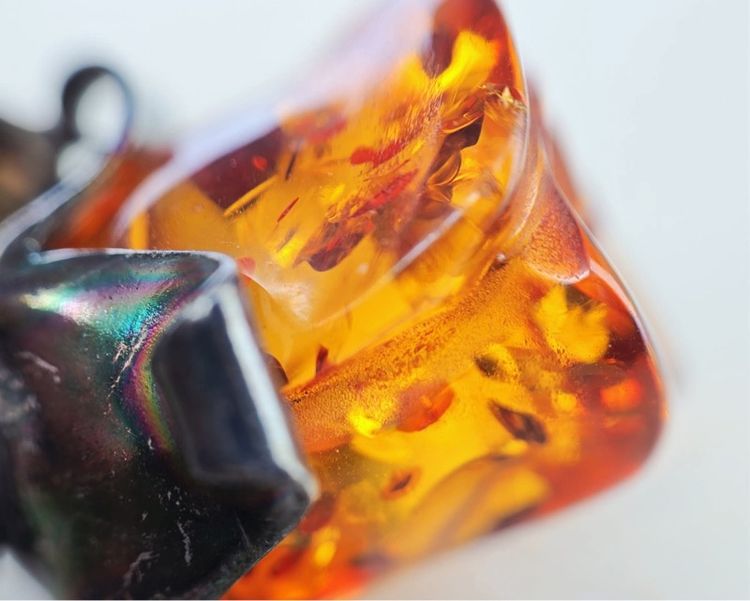 📌เข็มกลัดงานเก่า เงินแท้ อำพัน🧡🌹  รูปที่ 12