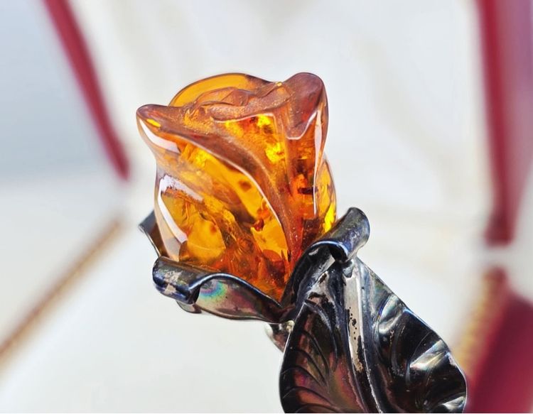 📌เข็มกลัดงานเก่า เงินแท้ อำพัน🧡🌹  รูปที่ 8