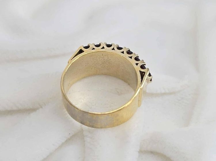 📌แหวนงานเก่า เงินแท้ชุบทอง พลอยแท้โกเมน ♥️ไซส์ 53  รูปที่ 5