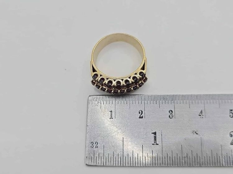 📌แหวนงานเก่า เงินแท้ชุบทอง พลอยแท้โกเมน ♥️ไซส์ 53  รูปที่ 6