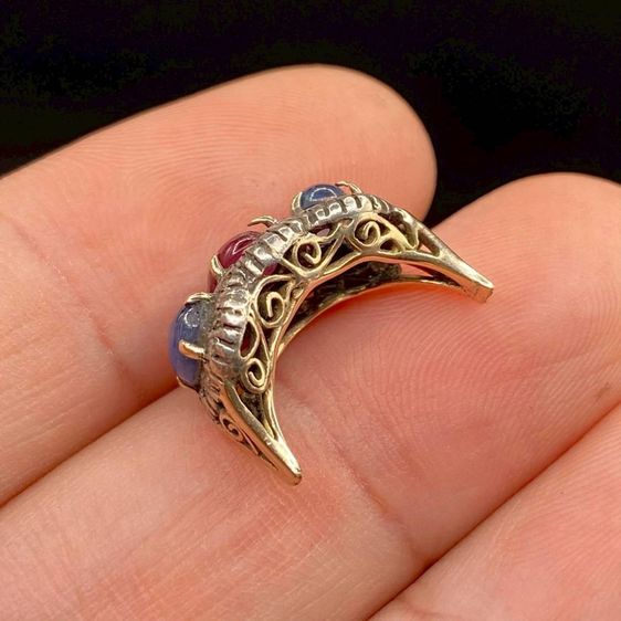 📌ขายอะไหล่งานเก่า ทองแท้ 9K เพชรแท้กุหลาบ 💎พลอยแท้ ทับทิม🩷นิหร่า💙 นน. 2.7 กรัม  รูปที่ 2