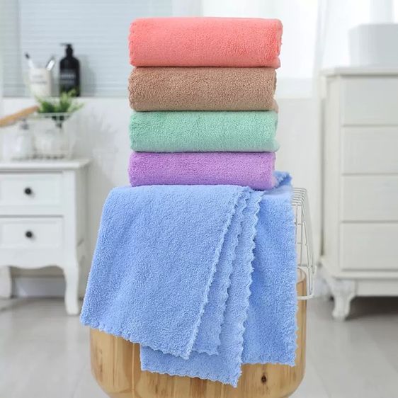 ผ้าขนหนูคอตตอนซอฟต์ไร้ขอบขนาด 70x140cm  ขนาดแพ็ค3ผืนคละสี รูปที่ 3