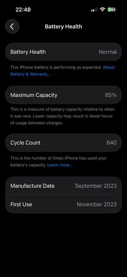 Iphone 15 Pro, ดูแลรักษาดี ไม่มีรอยบนหน้าจอ (ใช้มา 2 ปี. 2-year used)  รูปที่ 5