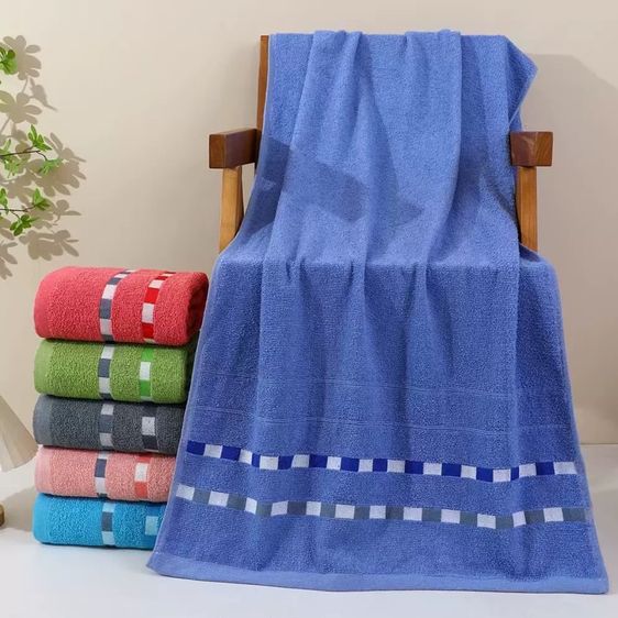 ผ้าเช็ดตัวผ้าฝ้ายคอตตอน ขนาด70x140cm แพ็ค3ผืน รูปที่ 6