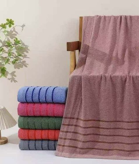 ผ้าเช็ดตัวผ้าฝ้ายคอตตอน ขนาด70x140cm แพ็ค3ผืน รูปที่ 7