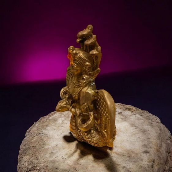 พระแม่นาคกัลยาณี เนื้อทองเหลืองอินเดีย รูปที่ 4