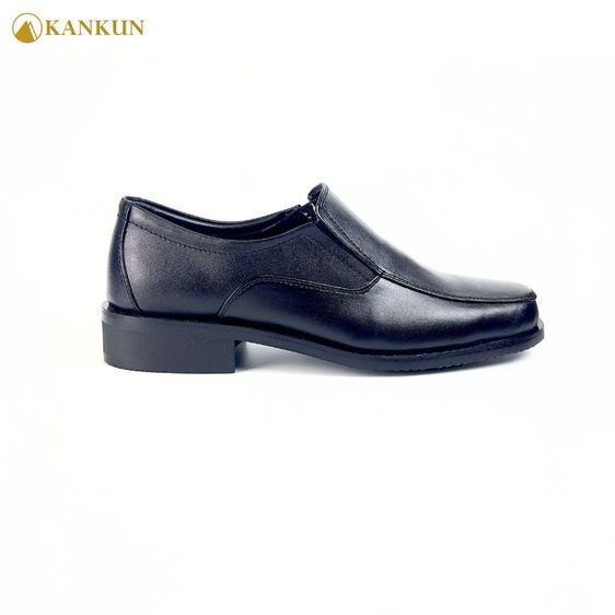 KANKUN รองเท้าคัทชูหนังแท้ แบบหน้ากว้าง พื้นนุ่มพิเศษ สีดำ ออกแบบเฉพาะสำหรับลูกค้าสไตล์นี้ รุ่น KN91-BLACK รูปที่ 5