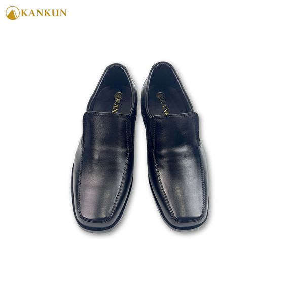 KANKUN รองเท้าคัทชูหนังแท้ แบบหน้ากว้าง พื้นนุ่มพิเศษ สีดำ ออกแบบเฉพาะสำหรับลูกค้าสไตล์นี้ รุ่น KN91-BLACK รูปที่ 3
