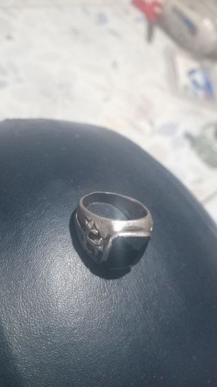 แหวนเงินแท้ตอก พลอยดำ รูปที่ 6