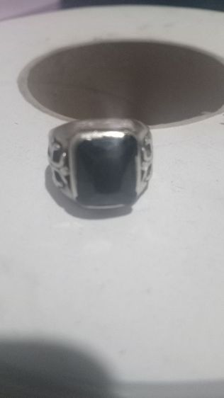 แหวนเงินแท้ตอก พลอยดำ รูปที่ 3