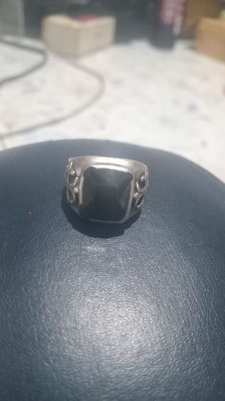 แหวนเงินแท้ตอก พลอยดำ รูปที่ 5