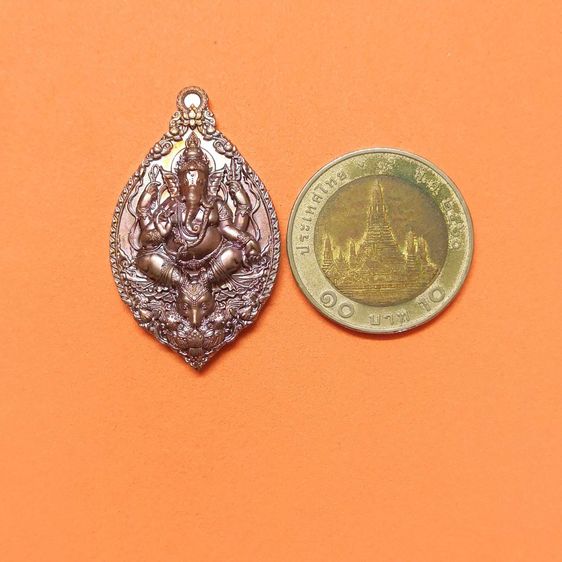 เหรียญ พระพิฆเนศ รุ่นเสวยสุขอุดมทรัพย์ วัดหนองถ้ำ อ.พาน จ.เชียงราย ปี 2562 เนื้อทองแดงรมดำ สูง 4 เซน รูปที่ 6