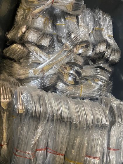 อุปกรณ์เครื่องครัวทำอาหาร ช้อนส้อมสแตนเลสเกรดโรงแรม