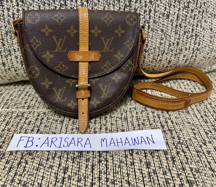 หญิง น้ำตาล หนังแท้ Louis Vuitton Chantilly PM canvas Monogram 