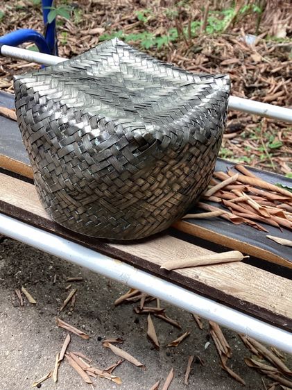 📌งานโบราณ ไม่ทราบวัสดุ กระบุงสาน  นน.เยอะ 144 กรัม  รูปที่ 3