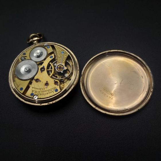นาฬิกาพก โบราณ แบรนด์ WALTHAM เปิดหน้า ตัวเรือนขนาด 47มม. case brand monator ยุคต้น 1900 รูปที่ 9