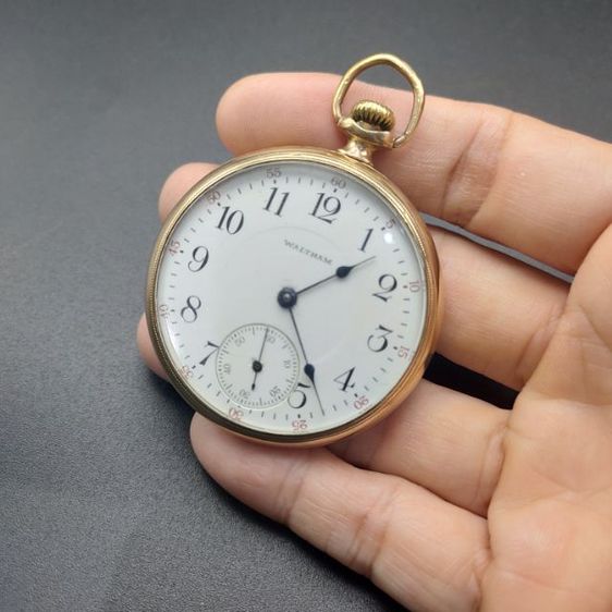 นาฬิกาพก โบราณ แบรนด์ WALTHAM เปิดหน้า ตัวเรือนขนาด 47มม. case brand monator ยุคต้น 1900 รูปที่ 12