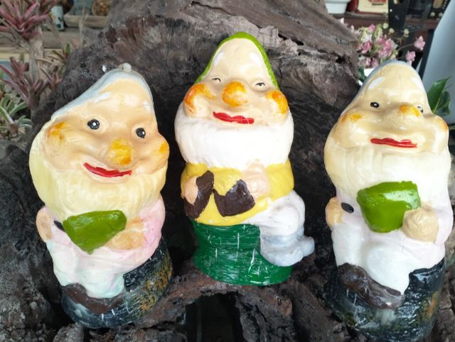 เทียนนอก ขนาดใหญ่ รูฟคนแคระ 3ชิ้น