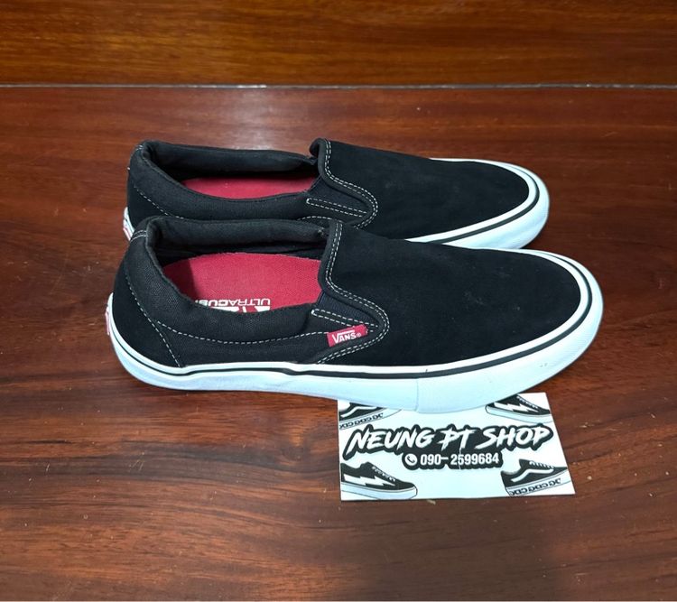 Vans Slip on pro black white มือ 2  Size 43 Eur 28 Cm 10 US ไม่มีกล่อง ราคา 1,060 ฿  รวมส่ง รูปที่ 4
