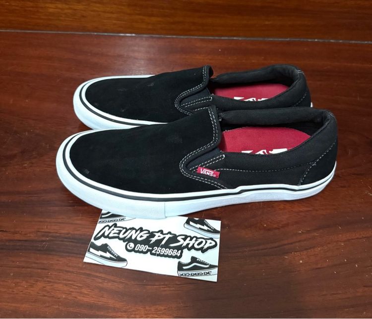 Vans Slip on pro black white มือ 2  Size 43 Eur 28 Cm 10 US ไม่มีกล่อง ราคา 1,060 ฿  รวมส่ง รูปที่ 3
