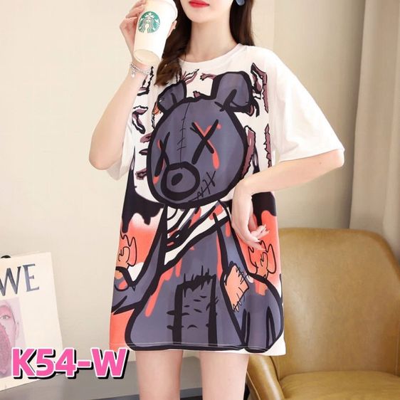 เสื้อยืดover size ลายน่ารักผ้า cotton  รูปที่ 2