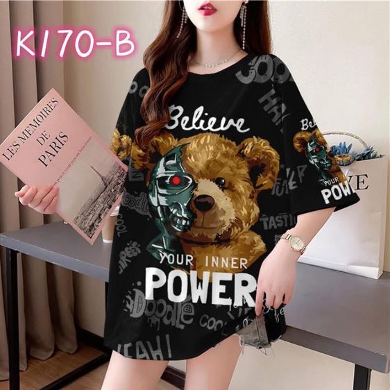 เสื้อยืดover size ลายน่ารักผ้า cotton  รูปที่ 11