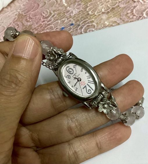 📌นาฬิกาแบรนด์ญี่ปุ่นแท้ เงินแท้  หินโรสควอต🩷🩷 เดินปกติ  รูปที่ 4